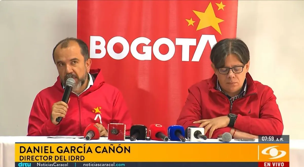 Daniel García Cañón, director del IDRD, anuncia medidas entorno a la situación del estadio El Campin. 