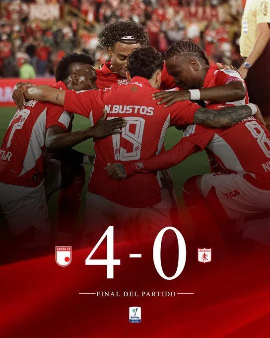 Noche mágica de Santa fe; Nacional aplastó a Inter Bogotá, primeros clasificados a semifinales de Liga; esta noche se sabrán los otros dos.