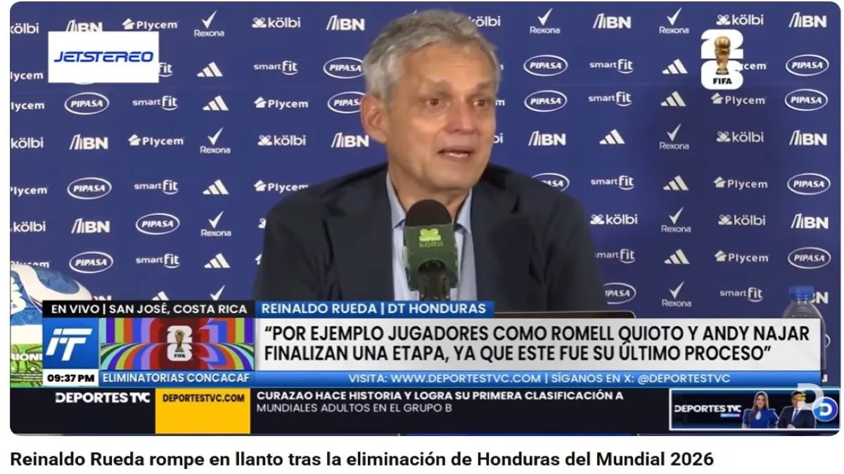 Reynaldo Rueda, rompe en llanto en conferencia de prensa tras eliminación de Honduras.