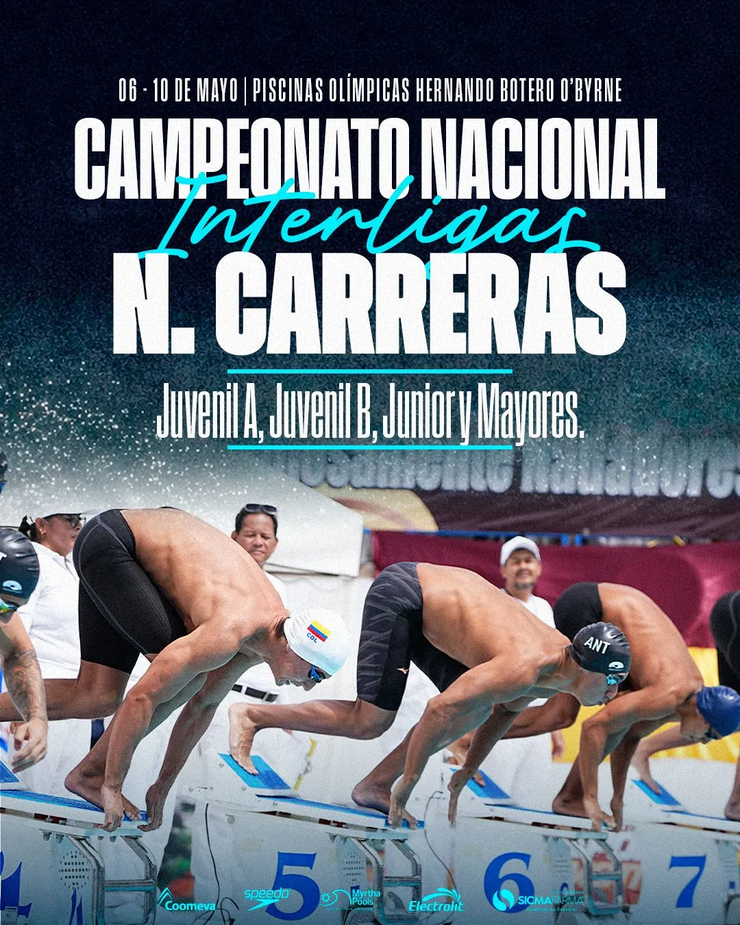 FECNA: Inicia el Campeonato Nacional Interligas de Natación Carreras 2026 en Cali.