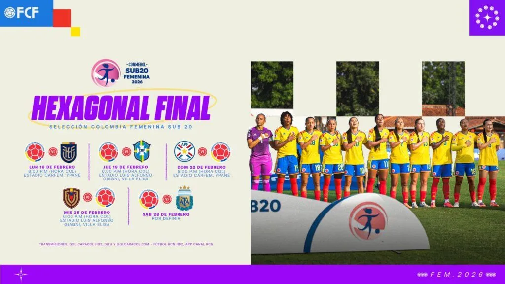 Calendario de Colombia en Hexagonal final del sub 20 femenino