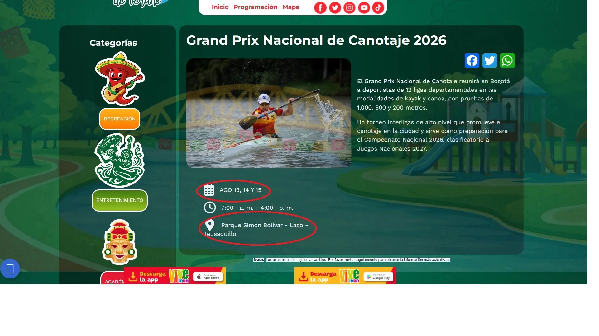 IDRD: Festival de verano 2026 continua este puente festivo. Programación