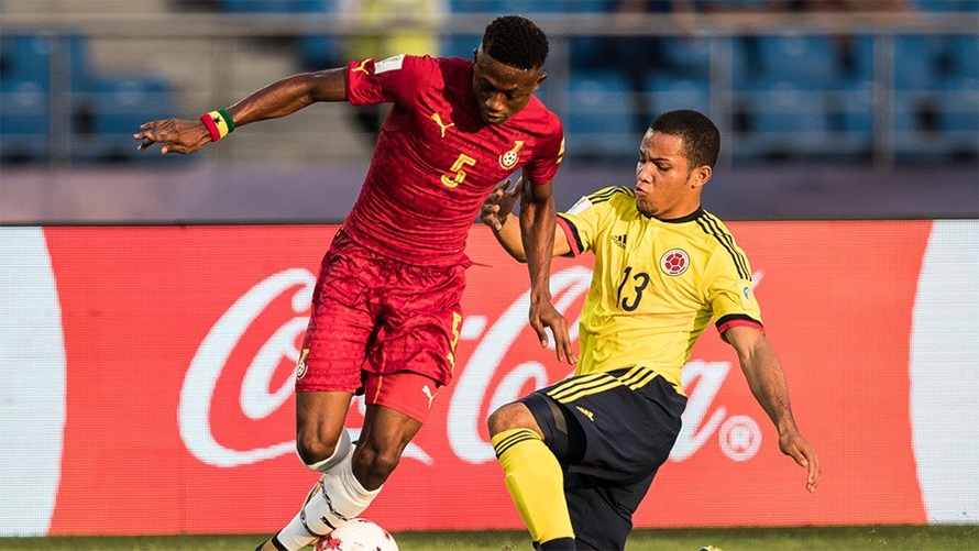 Colombia ante Ghana en el Mundial India 2017. Foto: Federaci&oacute;n Colombiana de F&uacute;tbol